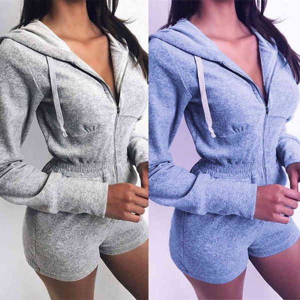 women's pants & capris women's hooded knitted long sleeve sports jumpsuit shorts s9t1, Black;white
women's pants & capris women's hooded knitted long sleeve sports jumpsuit shorts s9t1, Black;white