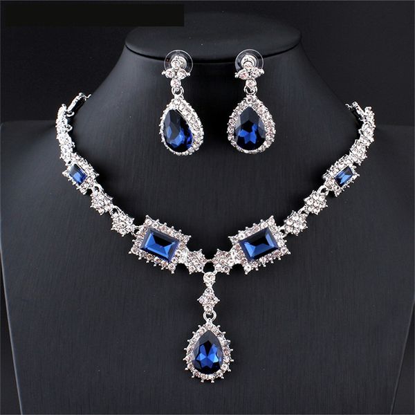 fashion necklace set exaggerated temperament bridal earrings two piece set women's jewelry, Silver
fashion necklace set exaggerated temperament bridal earrings two piece set women's jewelry, Silver