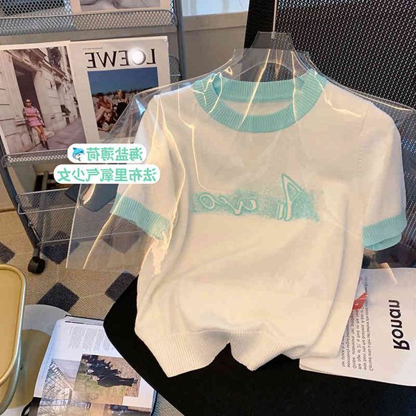women's t-shirt contrast color three-dimensional letter embroidered sweater small girl 2022 spring and summer gentle aging fragrance sh, White
women's t-shirt contrast color three-dimensional letter embroidered sweater small girl 2022 spring and summer gentle aging fragrance sh, White