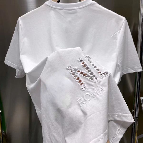 designer t-shirt tide brand letter embroidery short-sleeved tshirt fashion transparent hollow summer round neck men and women, White;black
designer t-shirt tide brand letter embroidery short-sleeved tshirt fashion transparent hollow summer round neck men and women, White;black