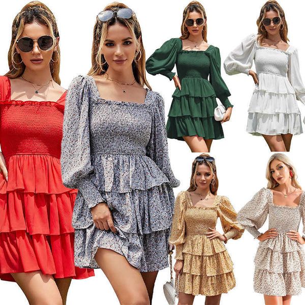 2022 summer women's new long sleeve cake skirt waist closing backless chiffon dress, Black;gray
2022 summer women's new long sleeve cake skirt waist closing backless chiffon dress, Black;gray