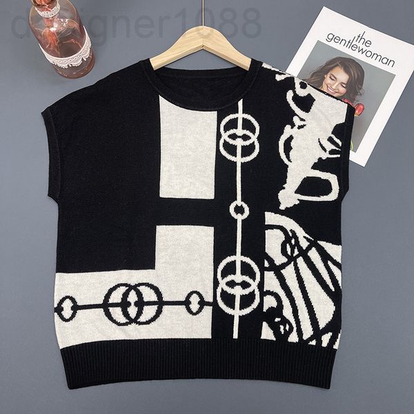 women's vests designer black and white knitted vest women's 2022 new fashion versatile thin embroidered letter sweater x05b, Black;white 
women's vests designer black and white knitted vest women's 2022 new fashion versatile thin embroidered letter sweater x05b, Black;white