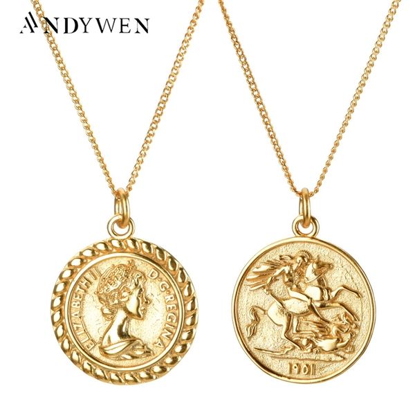 andywen 925 sterling silve 19mm women image coin pendant long chain necklace gold double side horse 2 types rock punk jewelry 220805, Silver
andywen 925 sterling silve 19mm women image coin pendant long chain necklace gold double side horse 2 types rock punk jewelry 220805, Silver