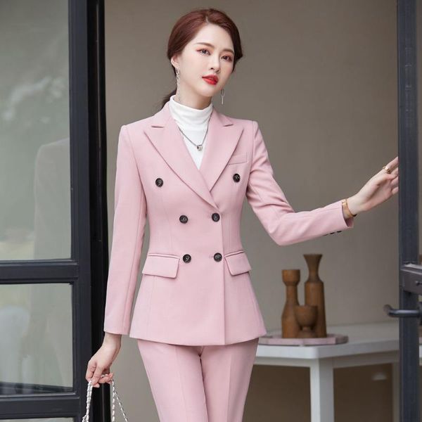 women's two piece pants 2022 autumn and winter women's professional wear casual office sets double breasted ladies jacket two-piec, White
women's two piece pants 2022 autumn and winter women's professional wear casual office sets double breasted ladies jacket two-piec, White