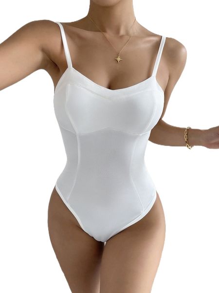 solid cami bodysuit i3nx#, White