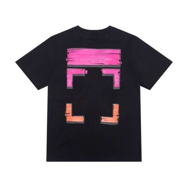 brand designer luxury mens t shirts tees fashion offs t-shirt religious oil painting letter back arrow tshirts clothing loose cotton women, White;black