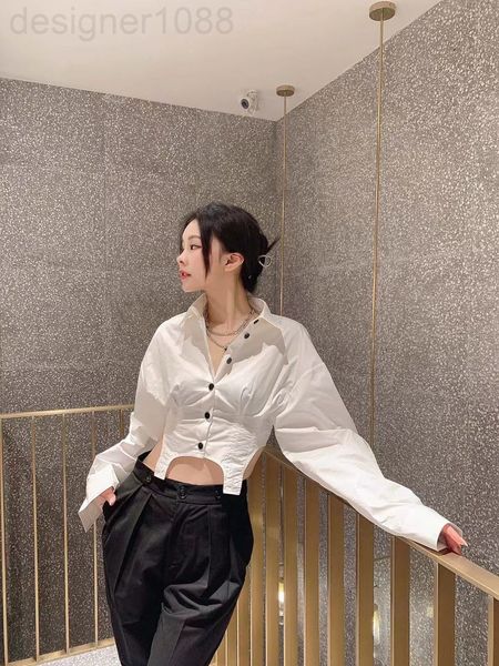 women's blouses & shirts designer 22 spring and summer new minority design irregular hem elastic waist closing slim knight white shirt
women's blouses & shirts designer 22 spring and summer new minority design irregular hem elastic waist closing slim knight white shirt