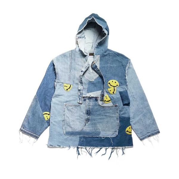denim kapital hirata and hongri stitched smiling face heavy wash color matching loose long sleeved hoodie, Black
denim kapital hirata and hongri stitched smiling face heavy wash color matching loose long sleeved hoodie, Black
