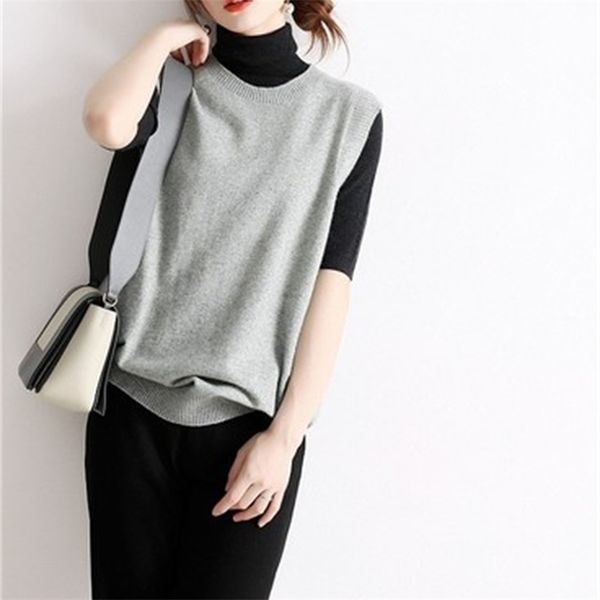 women's round neck cashmere sweater wool wild vest solid color spring autumn style comfortable warm casual vest 201204, White;black
women's round neck cashmere sweater wool wild vest solid color spring autumn style comfortable warm casual vest 201204, White;black