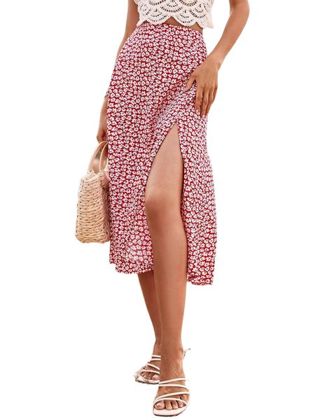 ditsy floral print split thigh skirt q76h#, Black
ditsy floral print split thigh skirt q76h#, Black