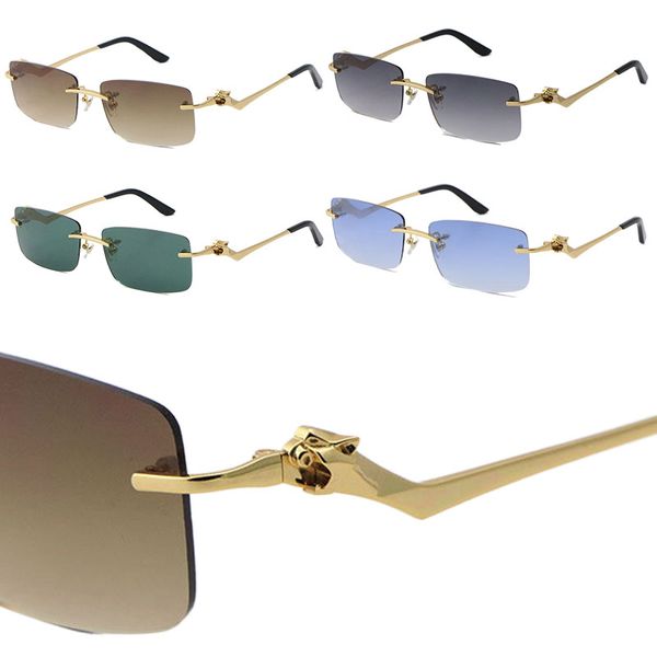 new wholesale metal rimless leopard series sunglasses designer driving glasses uv400 lens frameless square man woman 18k gold fashion frames, White;black
new wholesale metal rimless leopard series sunglasses designer driving glasses uv400 lens frameless square man woman 18k gold fashion frames, White;black