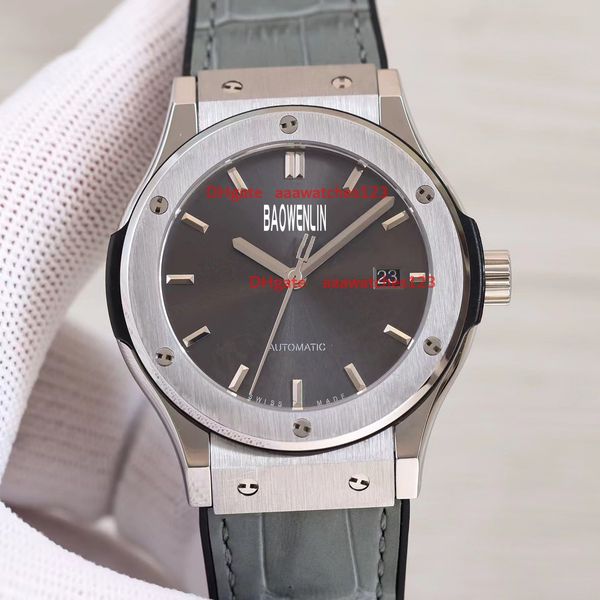 mens watches automatic mechanism movement made of stainless steel with black blue gray white dial design diameter 42mm sports calf strap lux, Slivery;brown 
mens watches automatic mechanism movement made of stainless steel with black blue gray white dial design diameter 42mm sports calf strap lux, Slivery;brown