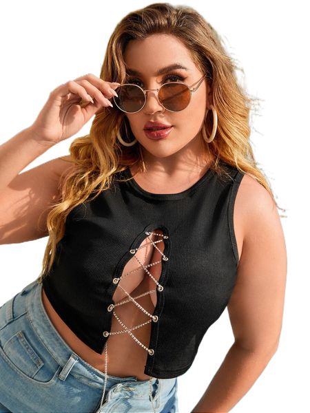 criss cross tank w312#, Black 
criss cross tank w312#, Black