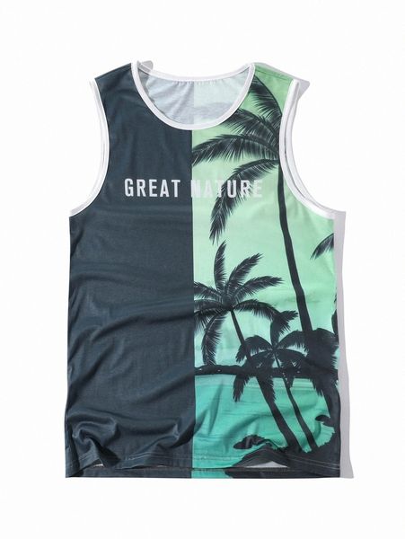 extended sizes men letter & coconut tree print contrast binding tank 52lz#, White;black
extended sizes men letter & coconut tree print contrast binding tank 52lz#, White;black