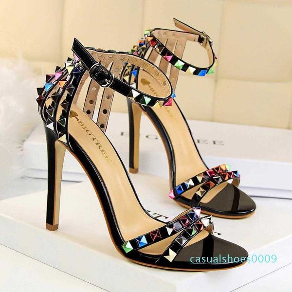 super high heels women shoes studs colored riveted sandals slippers candy open toes fashion female slides summer ladies ankle strap c09, Black
super high heels women shoes studs colored riveted sandals slippers candy open toes fashion female slides summer ladies ankle strap c09, Black