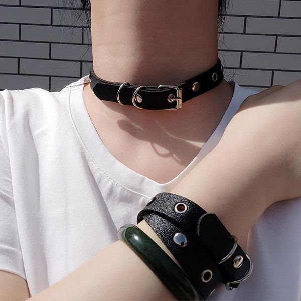 choker black pu leather wristband bracelet cuff goth gothic bar punk choker women men metal collar cosplay can be adjusted necklace, Golden;silver
choker black pu leather wristband bracelet cuff goth gothic bar punk choker women men metal collar cosplay can be adjusted necklace, Golden;silver