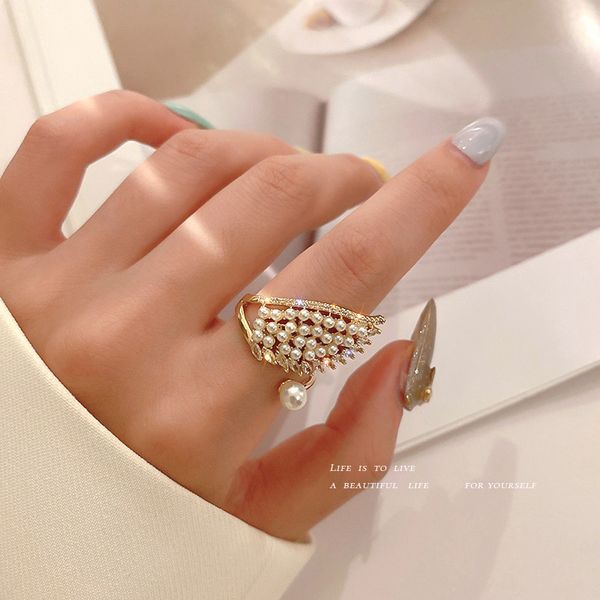 korean design angel wings no. 7 pearl open-end zircon ring personality affordable luxury fashion high sense open rings, Silver
korean design angel wings no. 7 pearl open-end zircon ring personality affordable luxury fashion high sense open rings, Silver