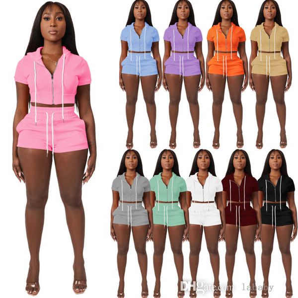 2022 designer summer womens tracksuits 2 piece pants outfits zipper hooded short sleeve shorts jogger suit ladies sportswear, Gray
2022 designer summer womens tracksuits 2 piece pants outfits zipper hooded short sleeve shorts jogger suit ladies sportswear, Gray