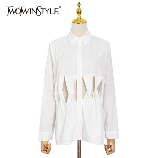 hollow out loose shirt for women lapel long sleeve casual white solid blouse female fashion clothing 210423
hollow out loose shirt for women lapel long sleeve casual white solid blouse female fashion clothing 210423