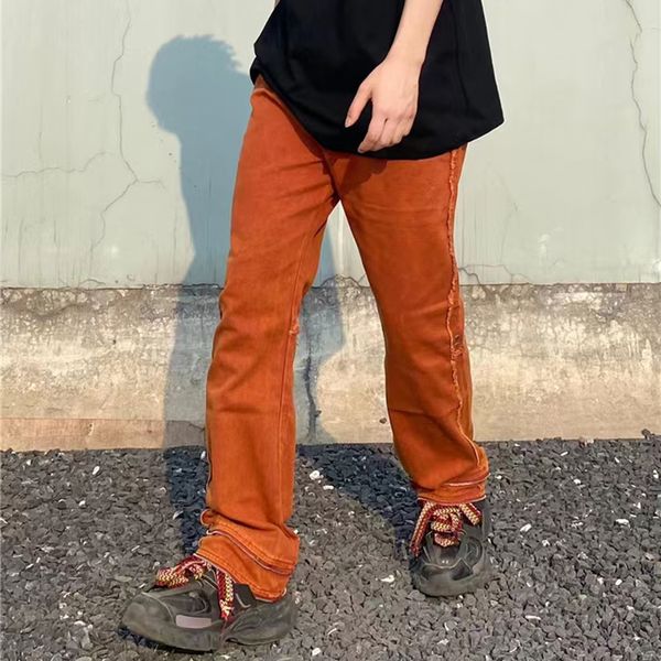 ankle zipper tassel ripped solid color pants mens jeans high street retro straight casual couple denim trousers, Black;brown
ankle zipper tassel ripped solid color pants mens jeans high street retro straight casual couple denim trousers, Black;brown
