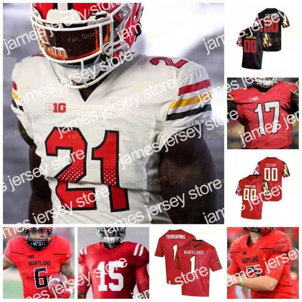 new custom maryland terrapins football jersey ncaa college javon leake dontay demus jr. stefon diggs jake funk jeshaun jones, Black