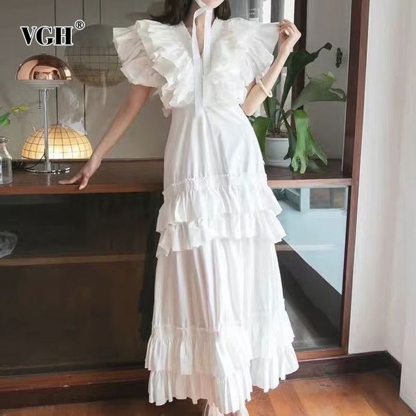 white elegant dress for women v neck short sleeve high waist patchwork ruffle minimalist maxi dresses female summer 210507, Black;gray
white elegant dress for women v neck short sleeve high waist patchwork ruffle minimalist maxi dresses female summer 210507, Black;gray