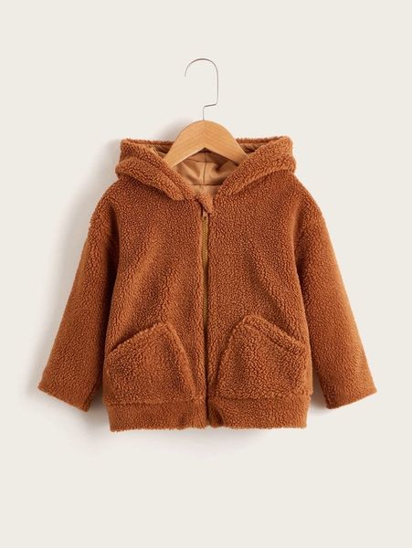 toddler boys pocket patched zip up hooded teddy jacket she01, Blue;gray 
toddler boys pocket patched zip up hooded teddy jacket she01, Blue;gray