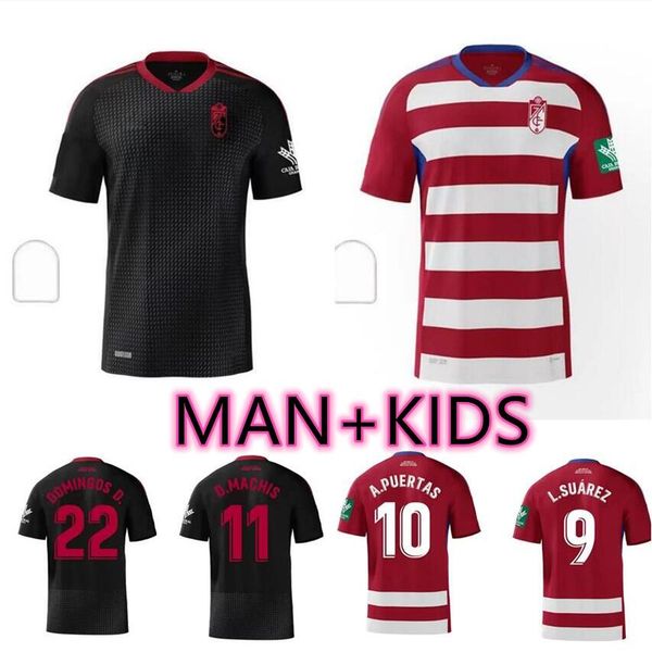22 23 granada cf soccer jerseys molina soro german . suarez a.puertas 2022 2023 domingos d. d.machis azeez c.neva red home away 3rd men kid, Black;yellow