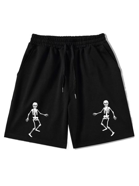 men skeleton print drawstring shorts 57po#, White;black
men skeleton print drawstring shorts 57po#, White;black