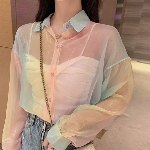 fashion women blouses summer womens beach shirt long sleeve cardigan tulle loose bf plus size multicolor harajuku shirt y200828, White
fashion women blouses summer womens beach shirt long sleeve cardigan tulle loose bf plus size multicolor harajuku shirt y200828, White