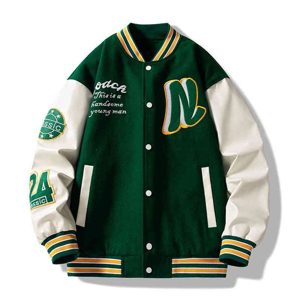 spring baseball jacket men's american jacket ins fashion brand versatile loose, Black
spring baseball jacket men's american jacket ins fashion brand versatile loose, Black