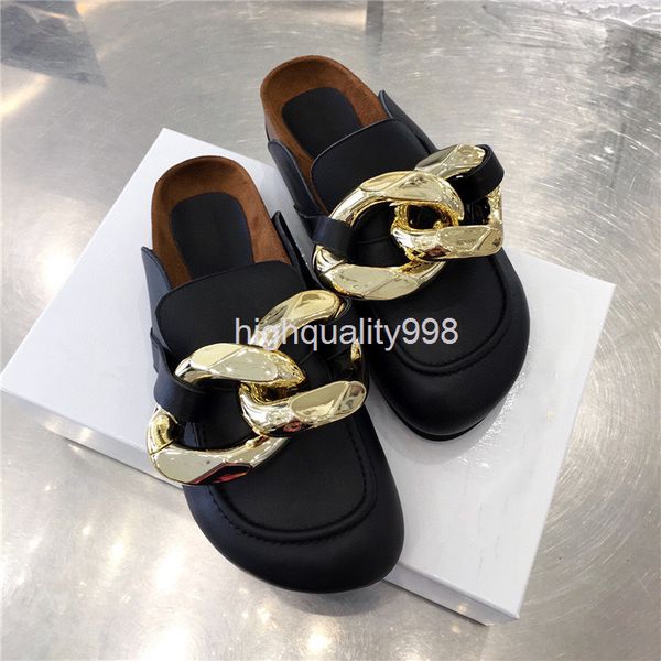 slippers summer women's shoes outside wear thick gold chain semi slippers fashion casual muller comfortable lazy, Black
slippers summer women's shoes outside wear thick gold chain semi slippers fashion casual muller comfortable lazy, Black