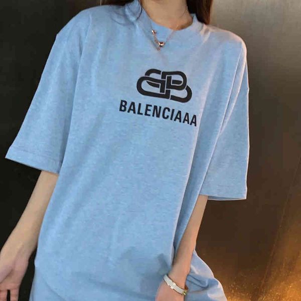 hong kong fashion haze blue short t-shirt women's medium length loose and thin pure cotton 2022 summer new half sleeved top, White
hong kong fashion haze blue short t-shirt women's medium length loose and thin pure cotton 2022 summer new half sleeved top, White