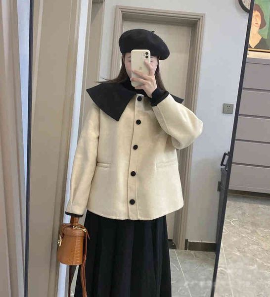 women's wool & blends korea dongdamen imitation double-sided knitted coat women's short doll collar college style korean j2go, Black
women's wool & blends korea dongdamen imitation double-sided knitted coat women's short doll collar college style korean j2go, Black