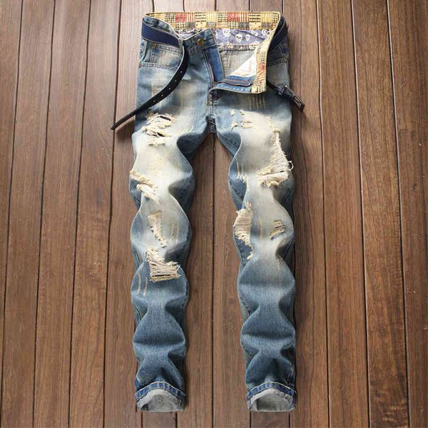 men's jeans design style no iron hole small straight men's stretch jeans trend pants 804 c76a, Blue
men's jeans design style no iron hole small straight men's stretch jeans trend pants 804 c76a, Blue