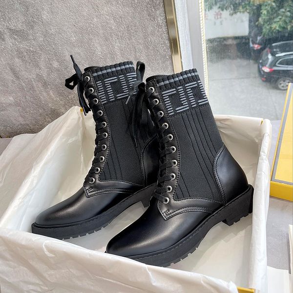 luxury designer f letters women ankle boots fashion genuine leather patchwork lace up martin boot knitting elastic fabric socks short bootie, Black
luxury designer f letters women ankle boots fashion genuine leather patchwork lace up martin boot knitting elastic fabric socks short bootie, Black