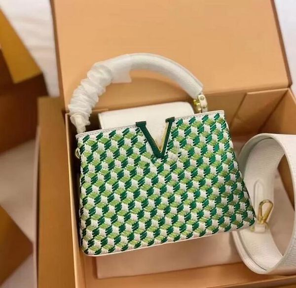 women bag cattlehide totes classic weave metal logo lady handbag fashion vintage green check shoulder bag messenger purse wallet
women bag cattlehide totes classic weave metal logo lady handbag fashion vintage green check shoulder bag messenger purse wallet