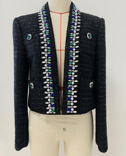 women diamond inlay nail bead jacket coat 56bal shawl collar, Black;brown
women diamond inlay nail bead jacket coat 56bal shawl collar, Black;brown