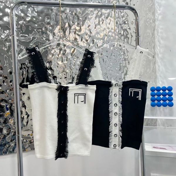 women's tanks & camis designer spring and summer new small fragrance letter printing black white contrast tassel suspender elastic slim
women's tanks & camis designer spring and summer new small fragrance letter printing black white contrast tassel suspender elastic slim