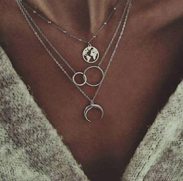 retro chokers moon world map circle pendant multilayer gold colodr necklace party charm jewelry accessories for women gc943, Golden;silver
retro chokers moon world map circle pendant multilayer gold colodr necklace party charm jewelry accessories for women gc943, Golden;silver