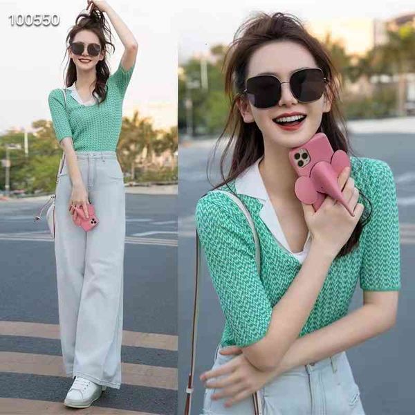 women's hoodies sweatshirts qi wei star's same sweater women's polo collar short sleeve in summer, Black
women's hoodies sweatshirts qi wei star's same sweater women's polo collar short sleeve in summer, Black