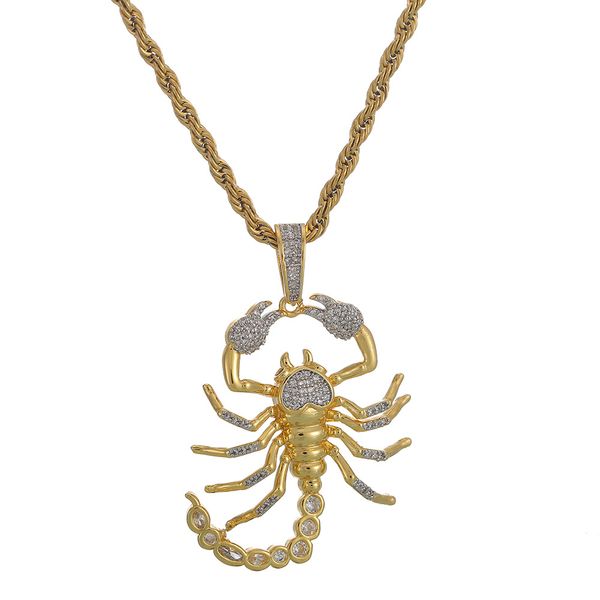 chains animal scorpion hip hop pendant with tennis chain gold silver color bling cubic zircon men's necklace jewelry for gift
chains animal scorpion hip hop pendant with tennis chain gold silver color bling cubic zircon men's necklace jewelry for gift