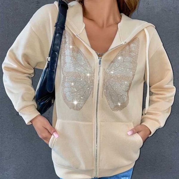 women's hoodies & sweatshirts y2k rhinestone women drill butterfly hoodie khaki hippie zip up oversized autumn winter dark waatfaak str, Black
women's hoodies & sweatshirts y2k rhinestone women drill butterfly hoodie khaki hippie zip up oversized autumn winter dark waatfaak str, Black