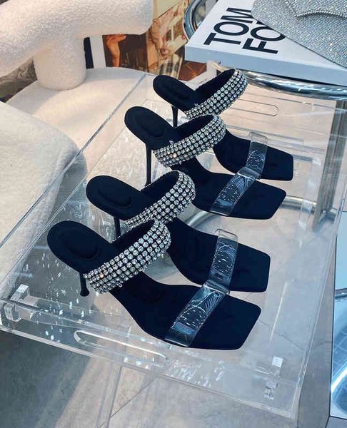 sandals high version aw king slippers transparent film pvc open toe high heels sandals women thin heel square head word, Black
sandals high version aw king slippers transparent film pvc open toe high heels sandals women thin heel square head word, Black