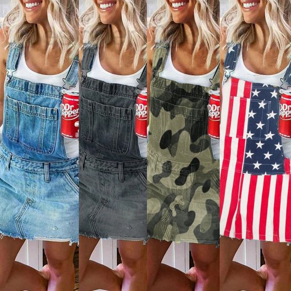 women's jeans designer denim skirt suspender slim dress 0026 xlmf, Blue