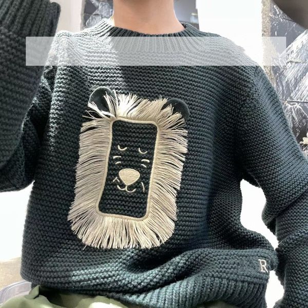 boys girls pullovers baby sweaters kids designer clothes pullover sweater with letter lion head gradient tassels o-neck new style long sleev, Blue
boys girls pullovers baby sweaters kids designer clothes pullover sweater with letter lion head gradient tassels o-neck new style long sleev, Blue