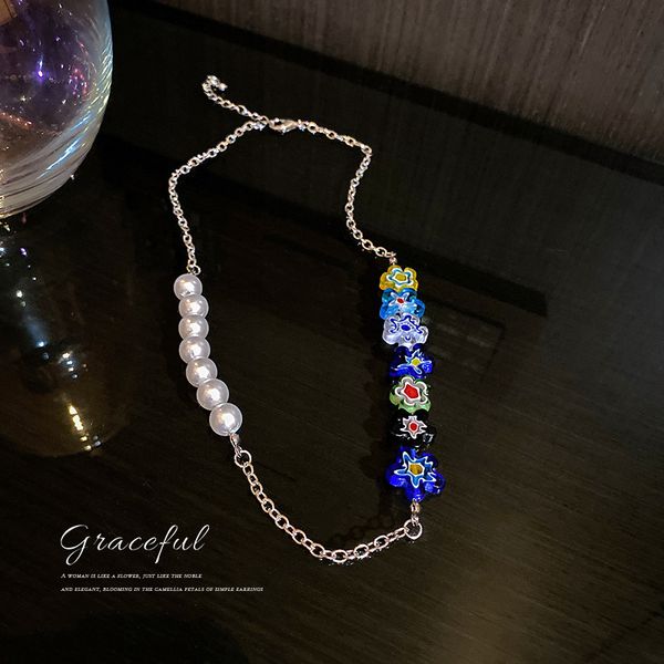designer model colored glaze daisy little flower pearl necklace female ins niche personality candy color clavicle chain, Black
designer model colored glaze daisy little flower pearl necklace female ins niche personality candy color clavicle chain, Black