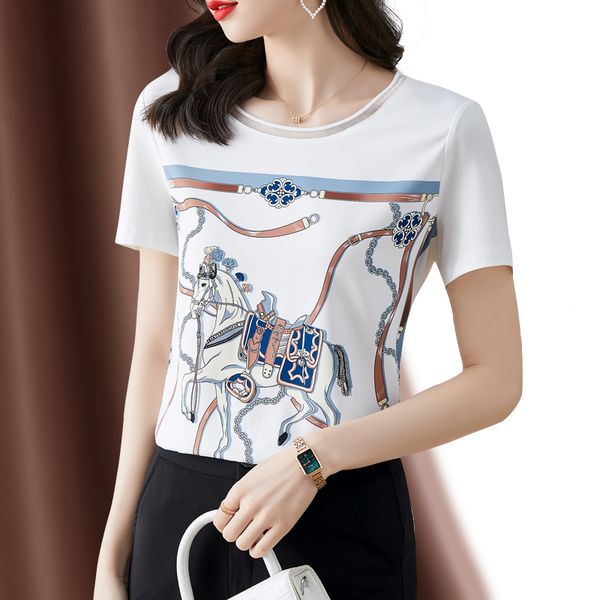 vintage print summer t-shirts short sleeve 2022 women designer o-neck fine elegant satin tees high-end office lady fashion sweet cute casua, White
vintage print summer t-shirts short sleeve 2022 women designer o-neck fine elegant satin tees high-end office lady fashion sweet cute casua, White