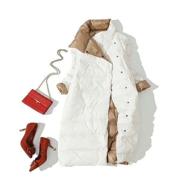 aigo women double sided long jacket winter turtleneck white duck down parkas breasted warm coat snow outwear y201026, Black
aigo women double sided long jacket winter turtleneck white duck down parkas breasted warm coat snow outwear y201026, Black