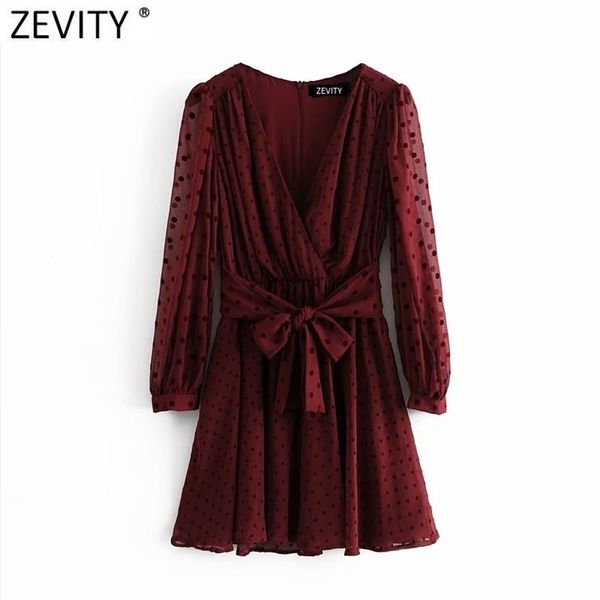 zevity new women elegant dots flocking casual chiffon mini dress female pleats puff sleeve bow sashes vestido shirt dress 210319, Black;gray
zevity new women elegant dots flocking casual chiffon mini dress female pleats puff sleeve bow sashes vestido shirt dress 210319, Black;gray
